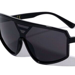Men Sports Sunglasses Fashion Designer‎ Retro Black Lens Outdoor Driving  Large